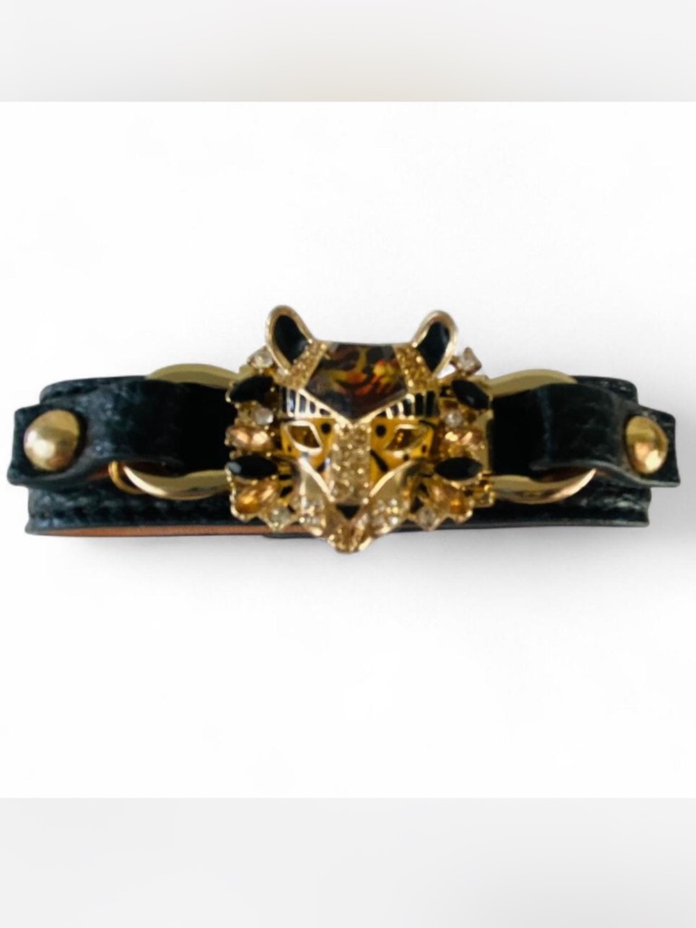 RARE BETSEY JOHNSON HOLLYWOOD COLLECTION LION HEAD LEATHER BRACELET